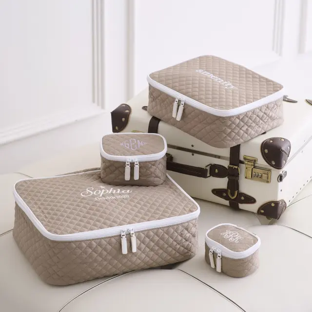 ダイヤモンドキルトポーチ | 4点セット | ミニ×1 スモール×1 ミディアム×1 ラージ×1 