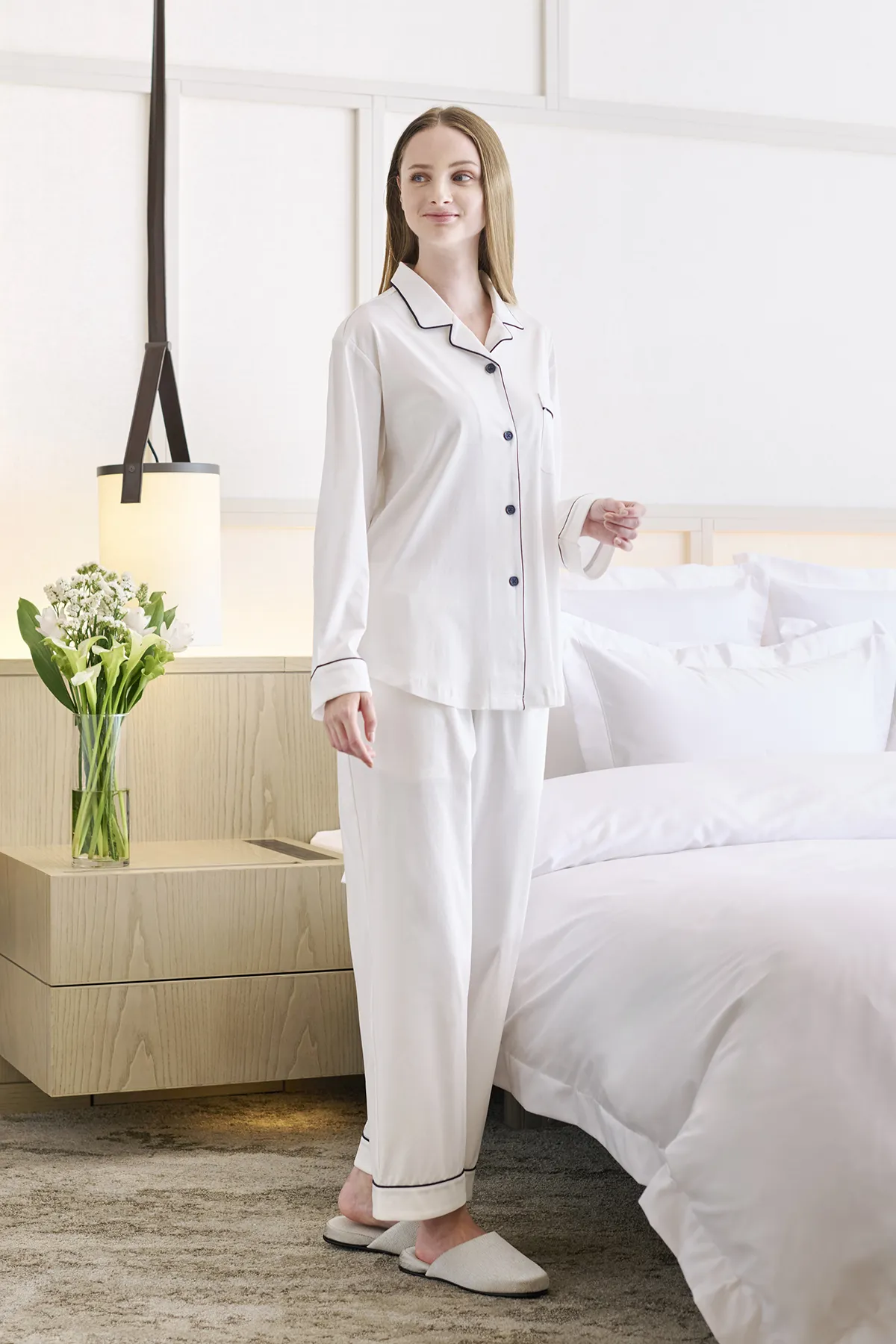 コットンジャージー 長袖パジャマ