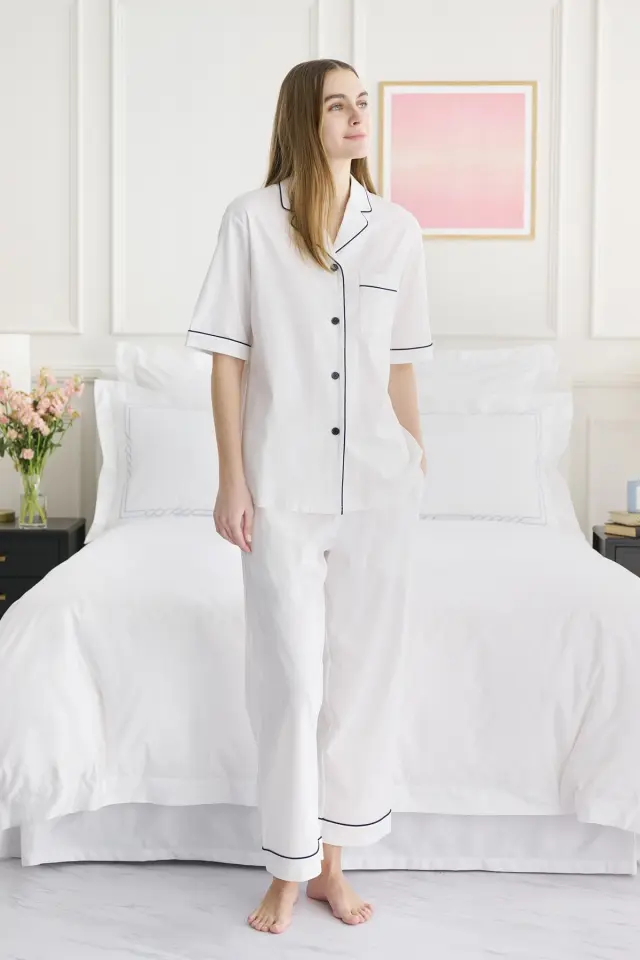 コットンジャージー 半袖パジャマ レディース