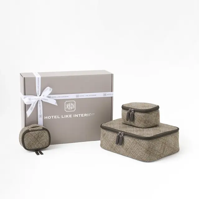 ポッシュプレイドポーチ 3点セット